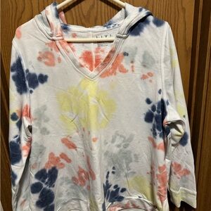 Lane Bryant Tie-Dye V-Neck Sweater - Multicolor